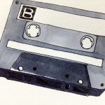カセットテープをコピックマーカーを使って描いた手描きイラスト