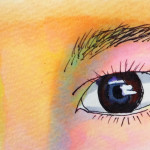 目と眉の距離が近いと美人に見えるイメージをコピックマーカーで描いたイラスト