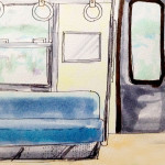 JR阪和線に乗った思い出のイメージをコピックマーカーで描いたイラスト