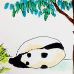 寝ているパンダをコピックマーカーで描いたイラスト