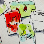 入江泰吉の写真のポストカードのイメージをコピックマーカーで描いたイラスト